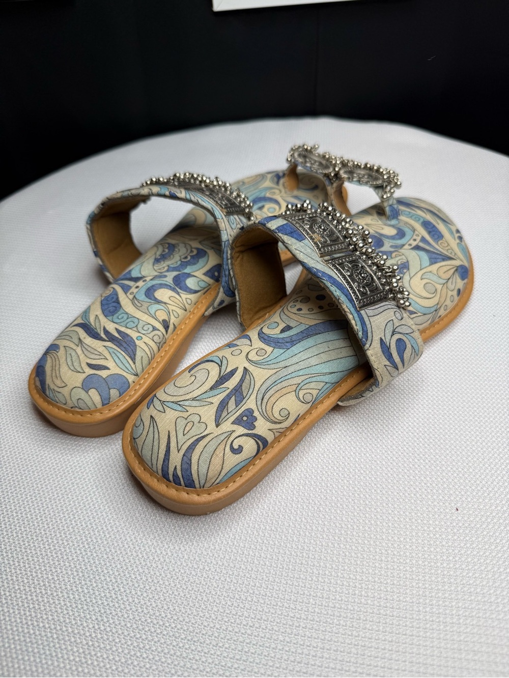 Handmade Indian Cotton Slip-On Sandals-New